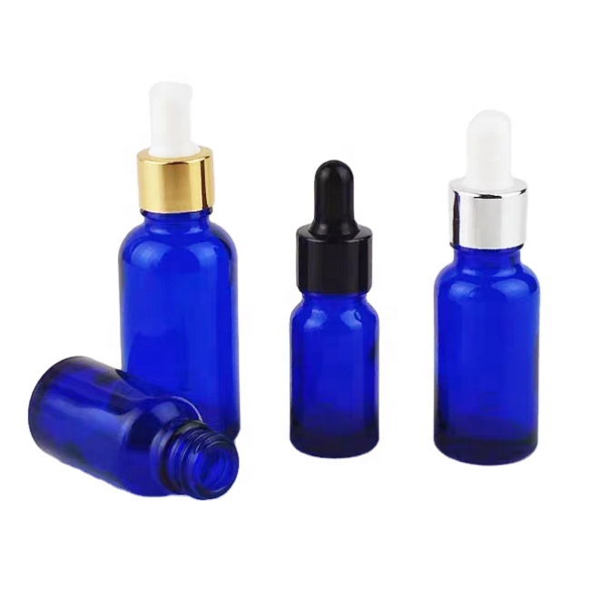 Custom Logo Color Clear Blue Skin Care Serum Essential Oil 5ml 10ml 15ml 30ml 50ml 1oz Glass Dropper Bottle With Packaging Box