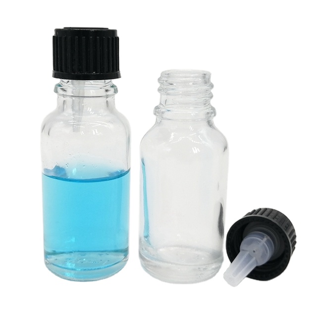 2 Oz Clear Glass Dropper Bottle With Graduated Tube 30 ml Black Screen Printed Dropper Bottles for Cosmetic Use