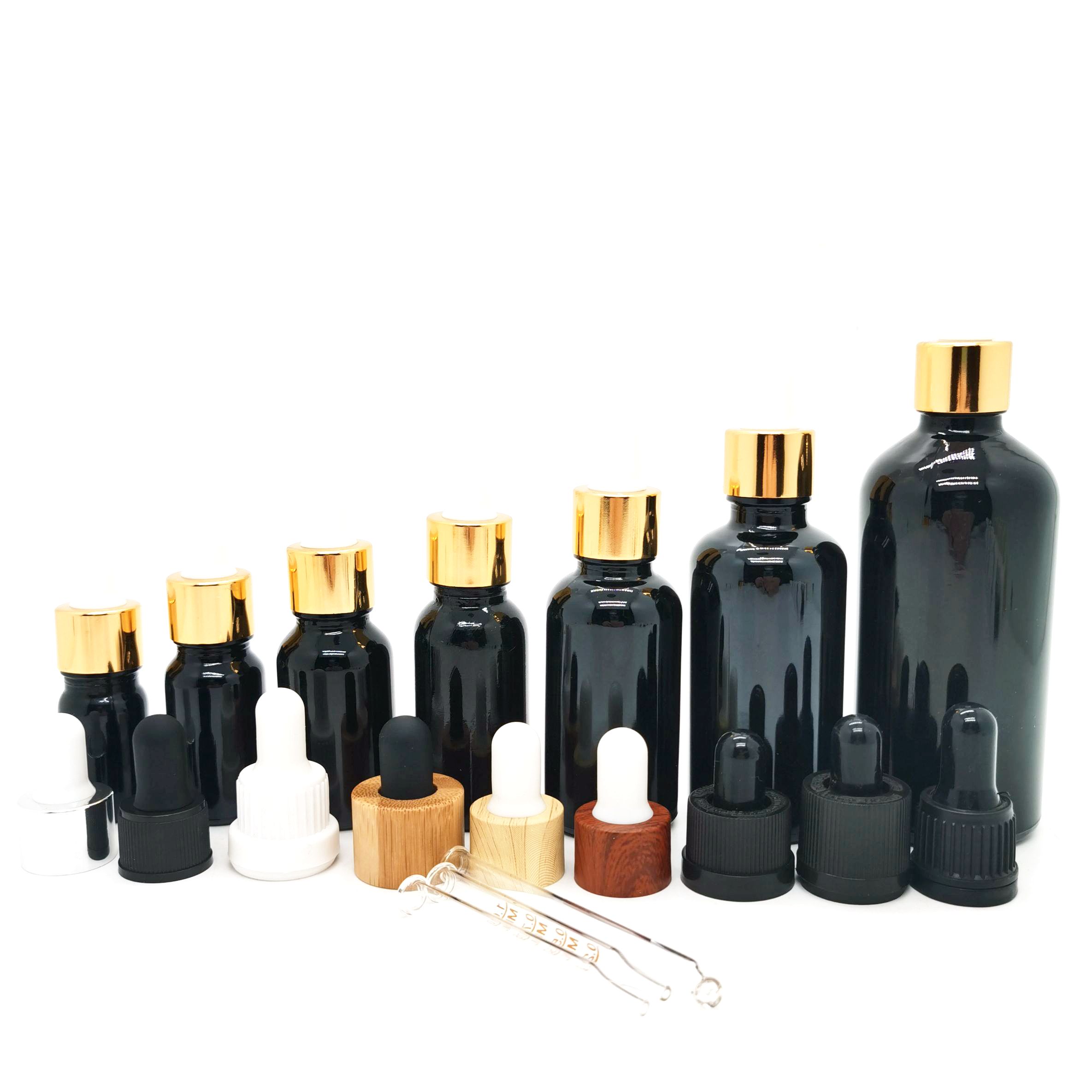 1oz  Glass Bottle, Black Color Dropper Bottle