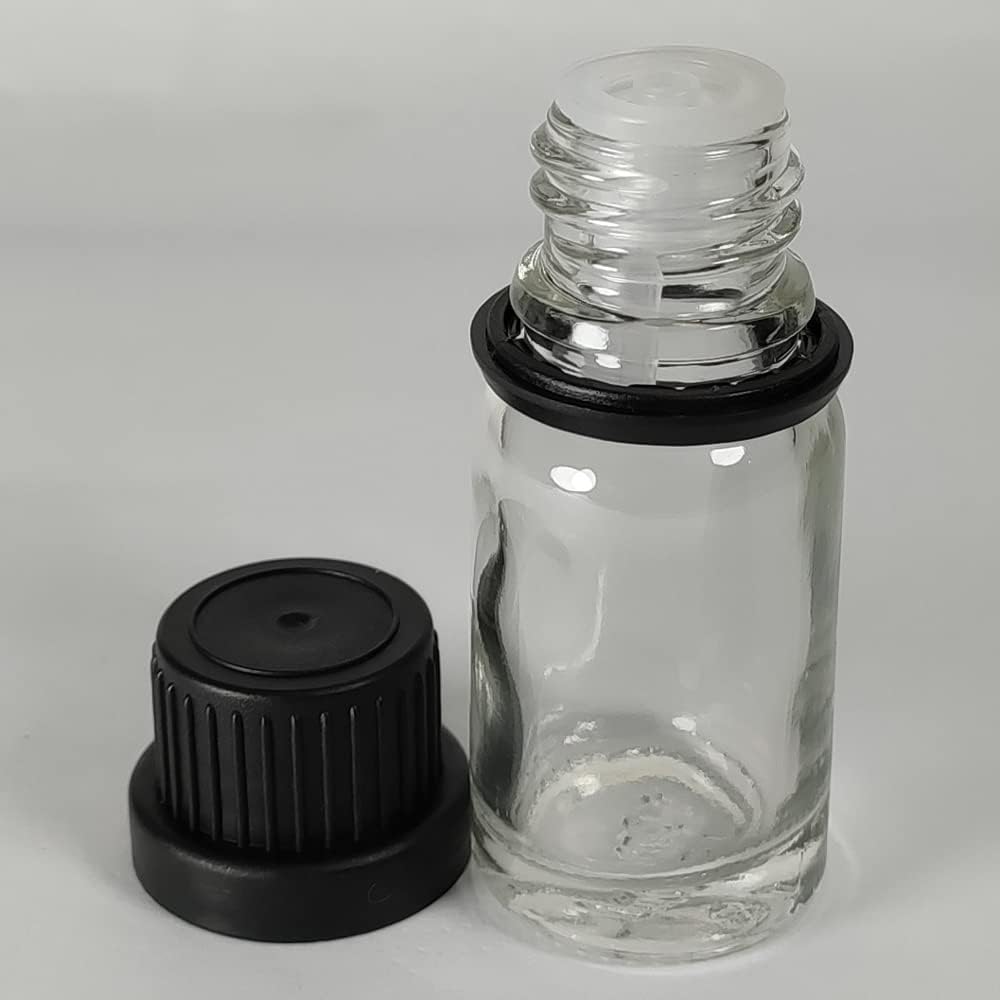 Skin Care Cosmetic Container 15/30ml Clear Essence Dropper Glass Bottle Black Essential Oil Mascara Jars Screen Printing 5ml
