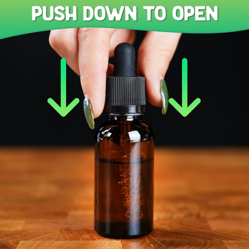 Empty 1 Ounce Glass Tincture Bottle With Dropper 30 mL Premium Small Bottles With Child Resistant Dropper Cap for Liquids Oils