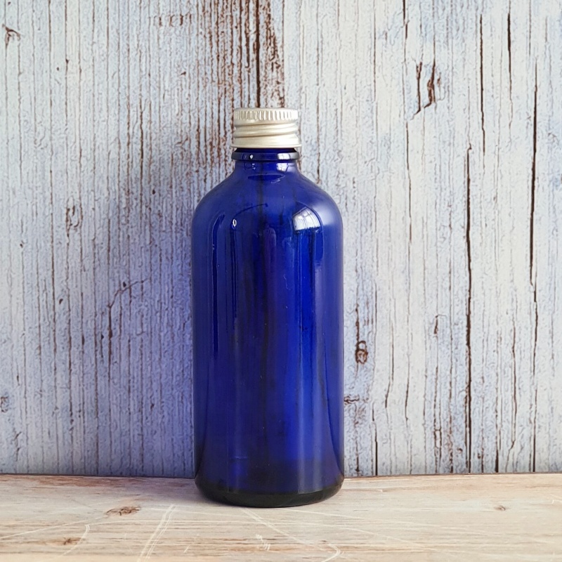 Refillable Blue Glass Dropper Bottles With Aluminum Silver Lid - Empty Bottles for Crafts, Aromatherapy, Refills & DIY Skincare