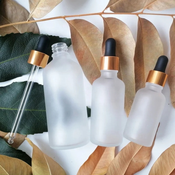 Custom 1oz 10ml 30ml 50ml 100ml Luxury Clear Matte Oil Glass Round Cosmetic Dropper Bottle 1/2 Oz 15ml