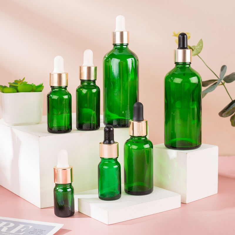 Empty Round Glass Dropper Bottle for Cosmetics Skin Care Essential Oils Perfumes Wigs-5ml 10ml 20ml 30ml 50ml 100ml Sizes