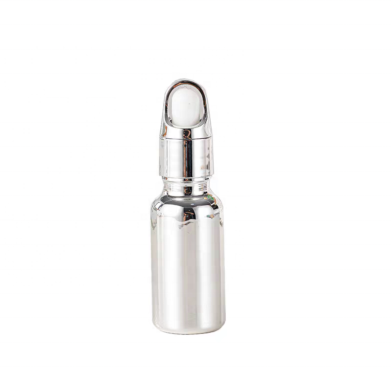 30ml 100ml 50ml Luxury Essential Oil Serum Sliver Dropper Glass Bottle Electroplating