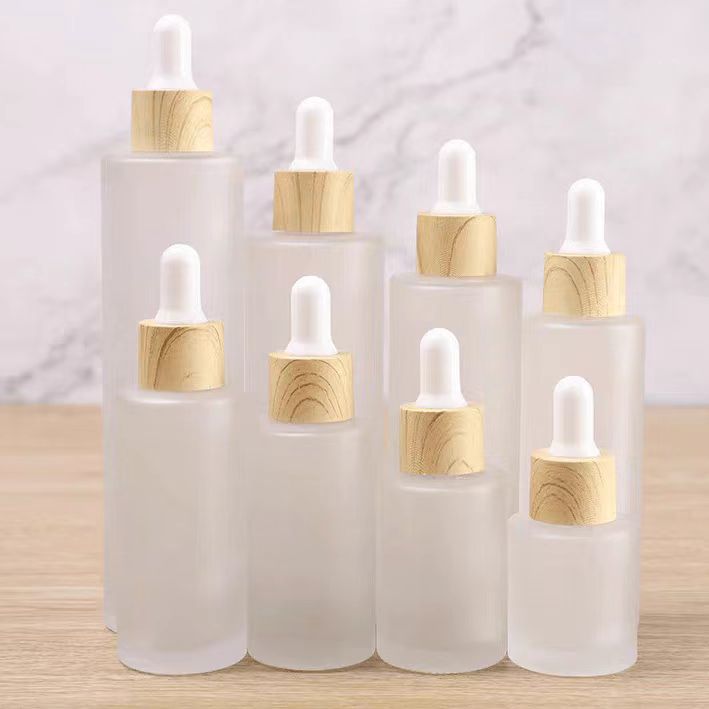 Glass Dropper Bottle 30ml 50ml 100ml Clear Frosted Essential Oil Bottle With Glass Eye Dropper for Essential Oil,Tincture