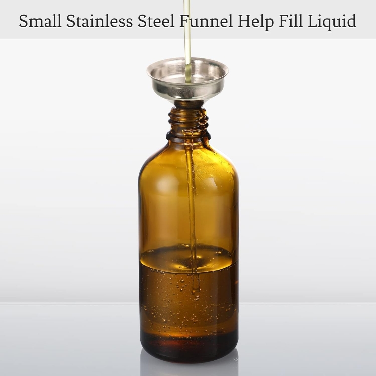 100ml Dark Amber Dropper Bottles With  Funnels 3.4oz Brown Glass Tincture Bottles With Eye Droppers for Essential Oils, Liquids