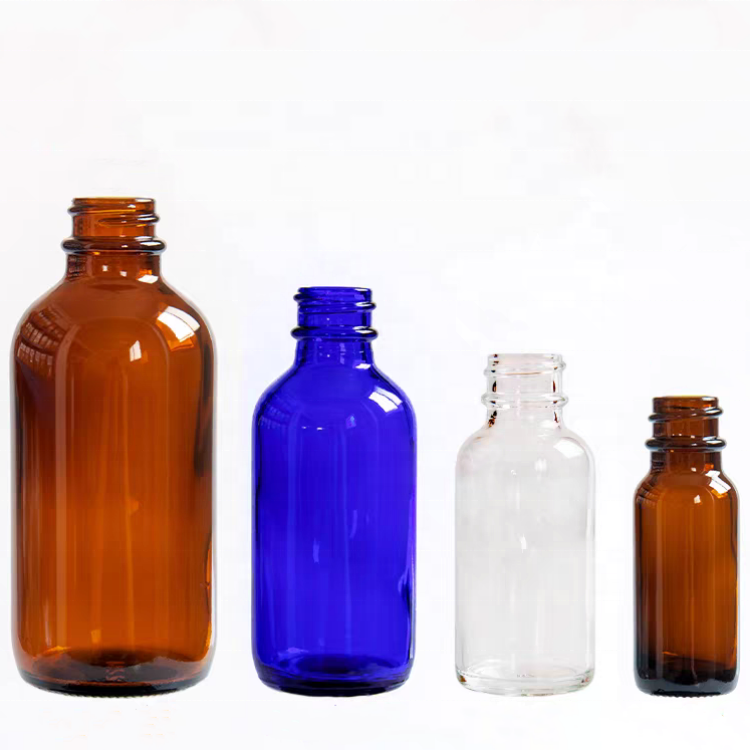 30ml 60ml 120ml Clear Blue Amber Green Round Glass Dropper Bottle 1oz 2oz 4oz 8oz 16oz Boston Essential Oil Bottles