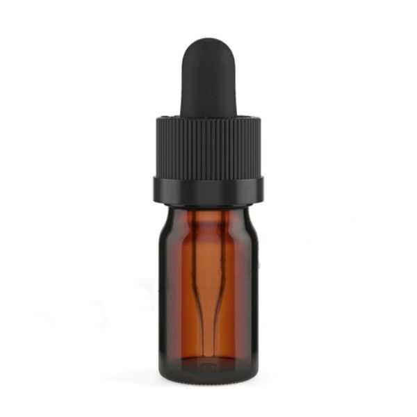 Child-Resistant 5ml 30ml Glass Tincture Bottles Black Ribbed Dropper Caps Shape Screen Printing Polishing Cream Serum Packaging