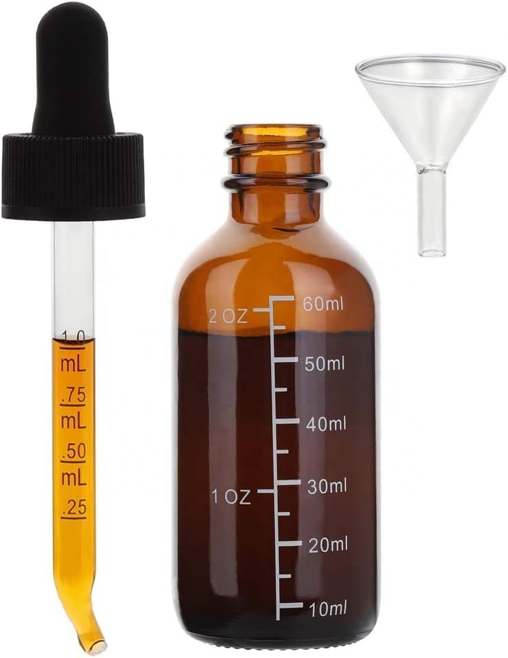 Custom Logo Glass Dropper Bottles With Scale Boston Round Design 10ml 20ml 30ml 50ml 100ml Sizes Polished Surface Carton Packing