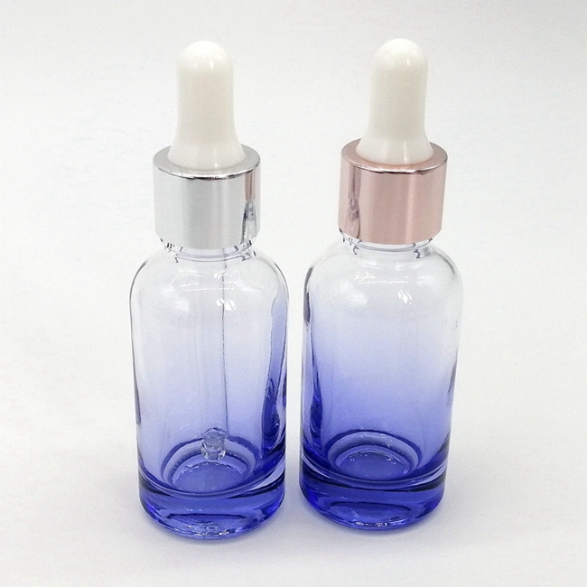 30ml Customizable Pink or Frosted Round Glass Bottle With Dropper for Face Serum Essential Oil Popular Choice for Cosmetics