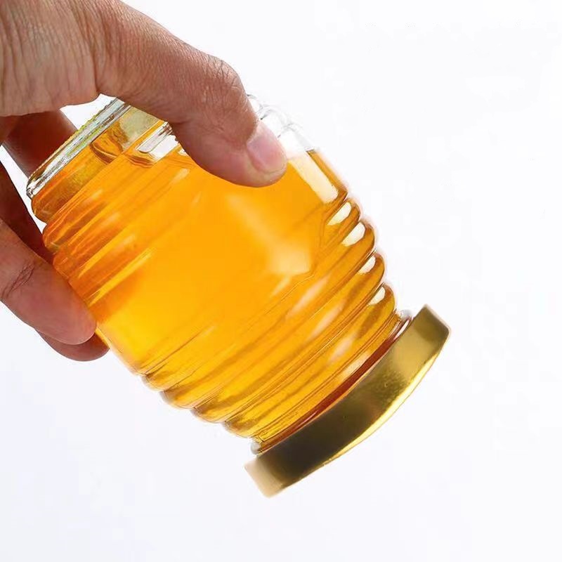 Recyclable Empty 70ml 180ml 380ml 730ml Free Samples Glass Honey Bottle 100ml 250ml 500ml Oval Shape Glass Honey Jars
