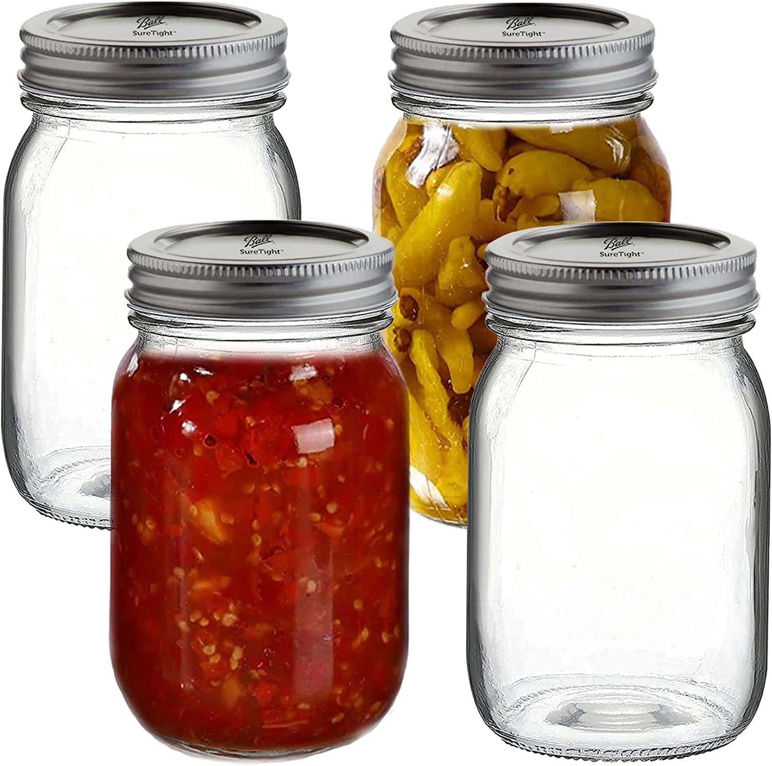 Factory Price 4oz 8oz 10oz 12oz 16oz 32oz Wide Mouth Glass Mason Jar for Jam Canning Food Storage