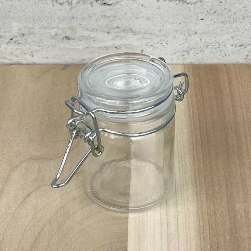 150ml Clear Round Airtight Clamp Glass Jar With Clamp Clip Cap