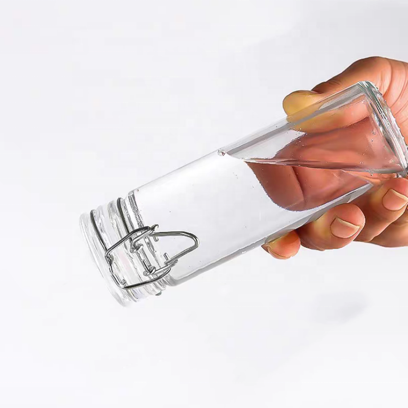 Wholesale 5oz Metal Clip Clamp Top Small Glass Jars for Storage Food Containers