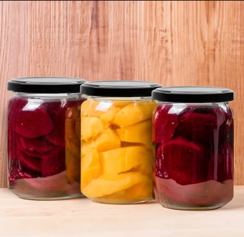 Wholesale 25ml - 1000ml Empty Round Airtight Hermetic Pickle Canned Jam Food Glass Container Storage Jar With Metal Lid