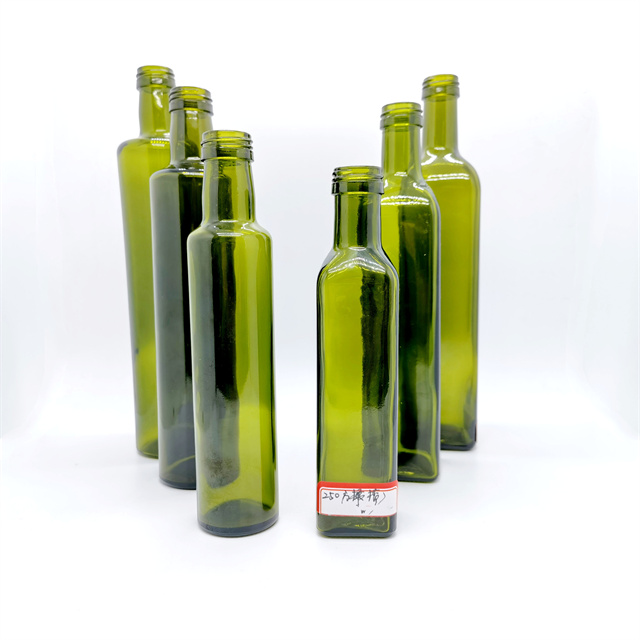 100ml 150ml 250ml 500ml 750ml 1000ml Clear Green Square Glass Olive Oil Bottle with Screw Cap