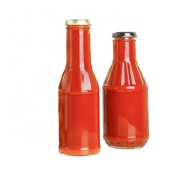 Different shape food grade 500ml 375ml 250ml glass dressing condiments chili BBQ sauce tomato ketchup bottle