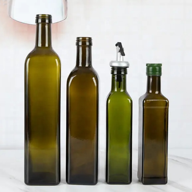 Wholesale 100ml Olive Oil Bottle Round 250ml Round Square Dark Green 500ml 750ml 1000ml Brown Walnut Oil Tea Oil Bottle