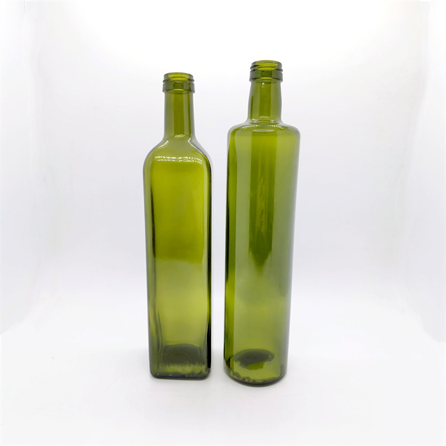 Pop up Aluminum Cap Extra Virgin Olive Oil Bottle 750 mL  Dorica Glass Bottle 750ml 25 oz Antique Green Glass Bottle