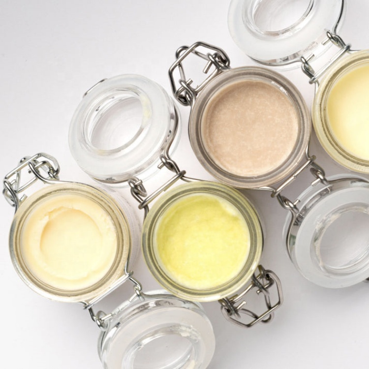 50ml 75ml Glass Deodorant Storage & Container Mini Clear Glass Cream Storage Jar With Clip Lid Stainless Steel Lock