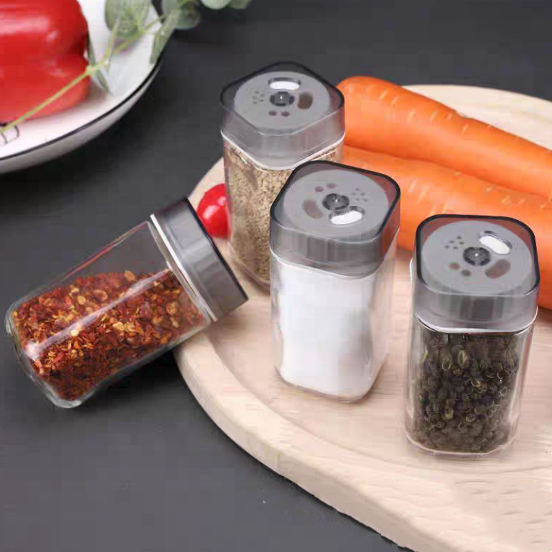Wholesale Stylish Magnetic square Plastic Small Spice Dispenser Jars Seasoning Condiment Container Bottles With Plastic Lid