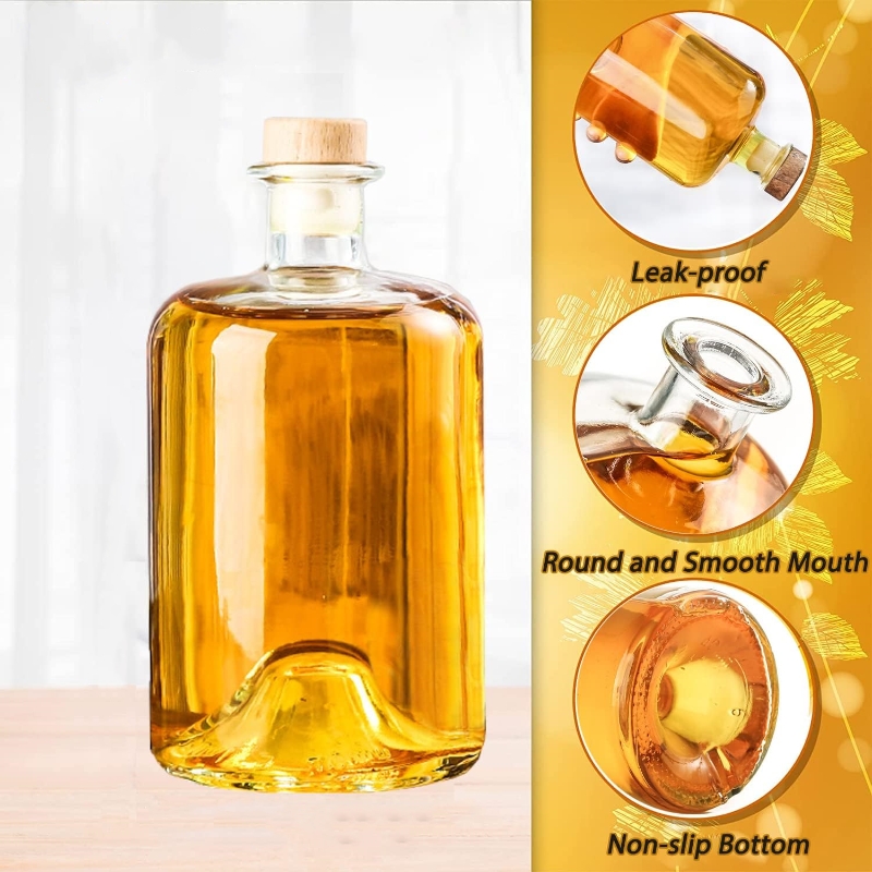 Glass Gin Bottle Mini 100ml 500ml 75cl clear High Flint Spirit Liquor Vodka Glass Wine Bottle 750ml Glass Olive Oil Bottle