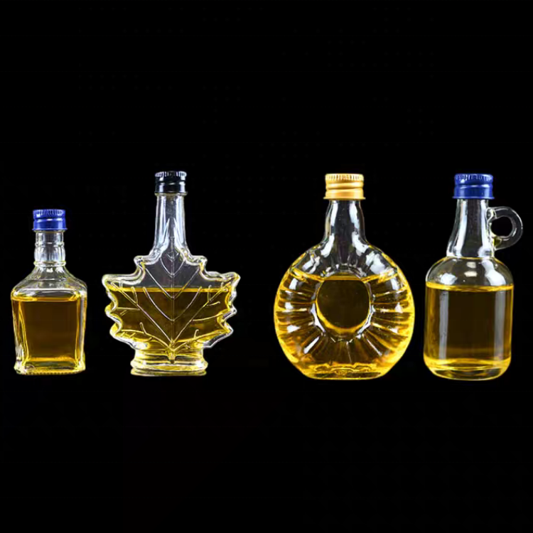 50ml Mini Glass Liquor Bottles with Lids Clear Small Wine Bottles for Alcohol Vodka Whiskey Hot Sauce Bottles