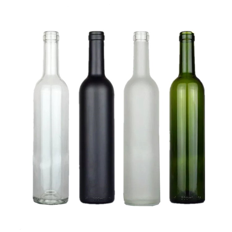 750ml Glass Bordeaux Wine Bottle Flat-Bottomed Cork Finish Wholesale Glass Bottle Glass Jar