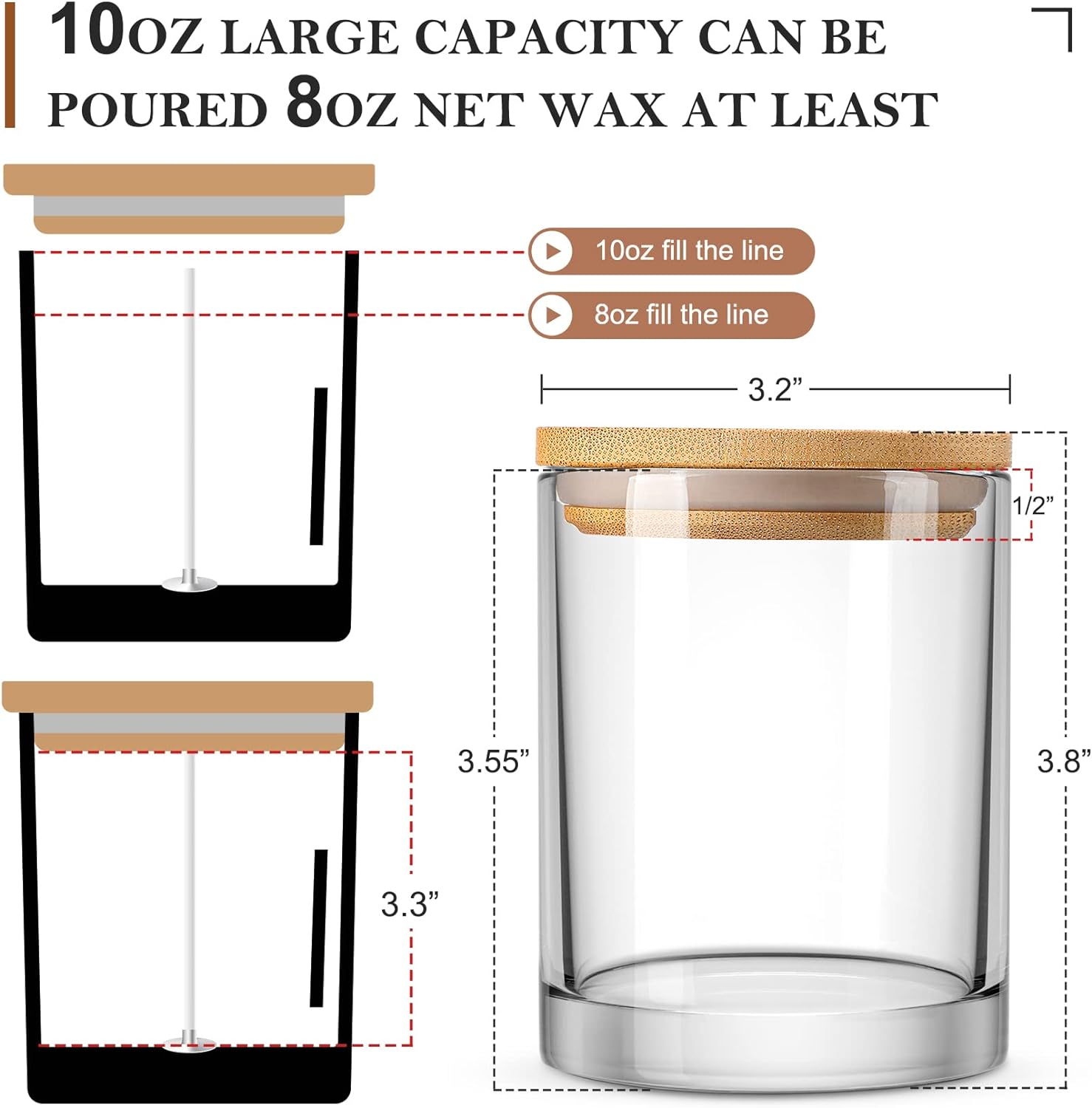 Wholesale Luxury Mini Small Transparent Clear Empty Round Glass Candle Vessels Container Jar With Bamboo Wooden Lid