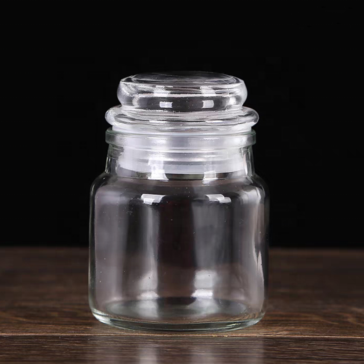 Luxury Round 100ml 300ml 500ml 700ml  Glass Candle Jars With Glass Lids Empty 100ml Glass Candle Making Jars Storage Jars