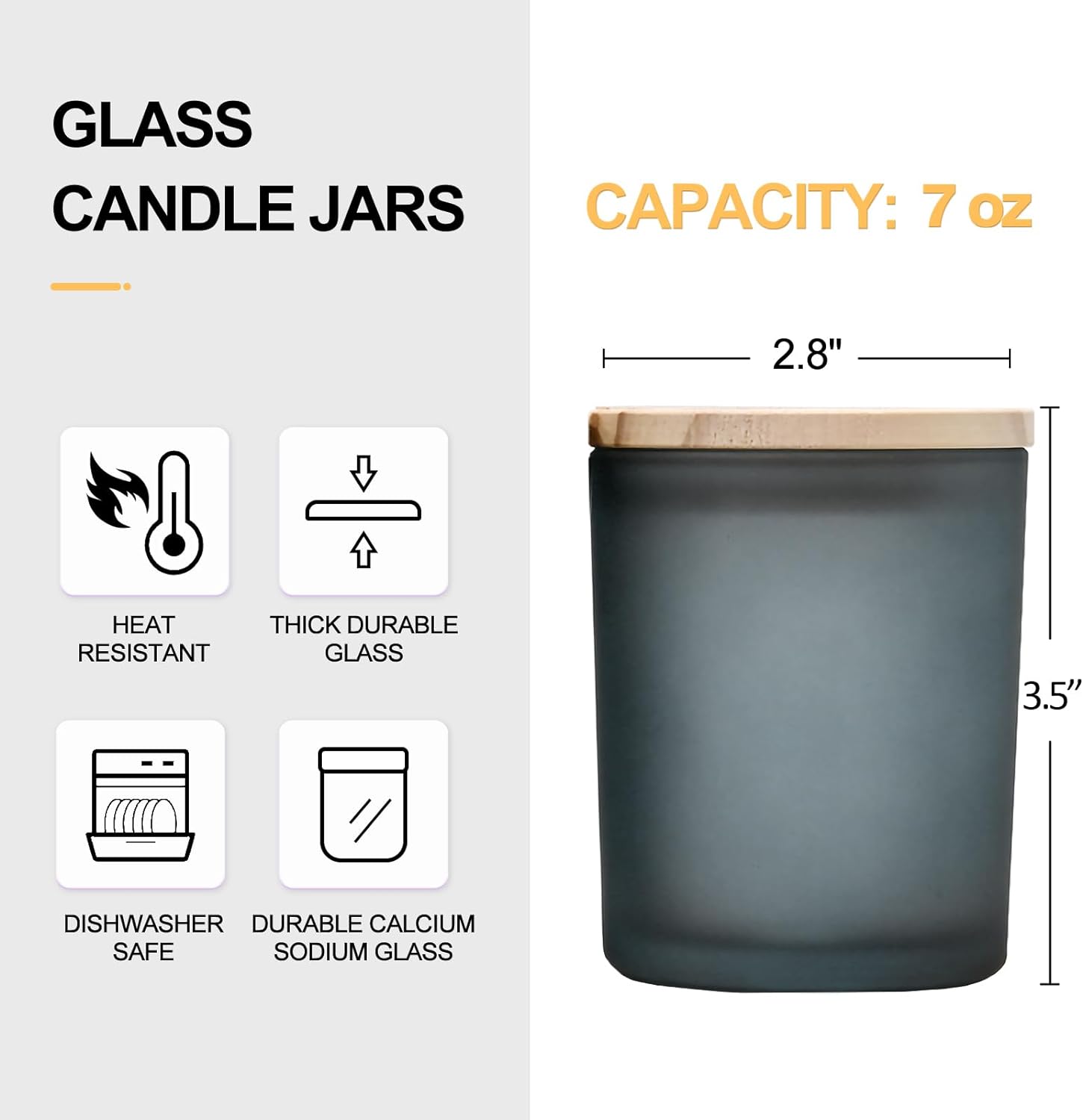 Factory Direct 4oz 6oz 8oz 10oz 12 OZ Colored Empty Glass Candle Jar With Bamboo Wood Lid