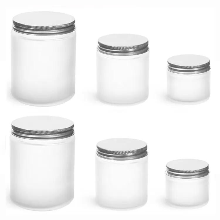 250g 4oz 8oz 16oz Amber Clear Luxury Empty Straight Sided Glass Candle Jar With Aluminum Metal Lids