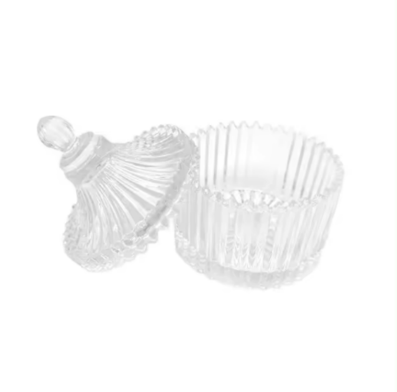 Wholesales Mini Glass Container Soy Oil Empty Diy Glass Candle Jar Heat-resistant Lead-free Glass Sugar Jar With Lid