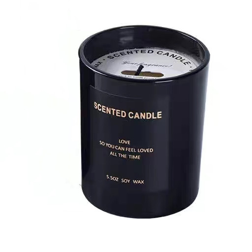 Wholesale  8oz 10oz 12oz 16oz Round Bottom Aura Luxury Matte Black White Glass Candle Jars With Cork Lids for Home Decoration