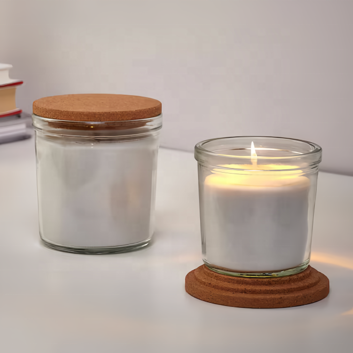 Wholesale Luxury Transparent Glass Scented Candle Jar Easy Open End Candlestick for Household Use Screen Printed Surface