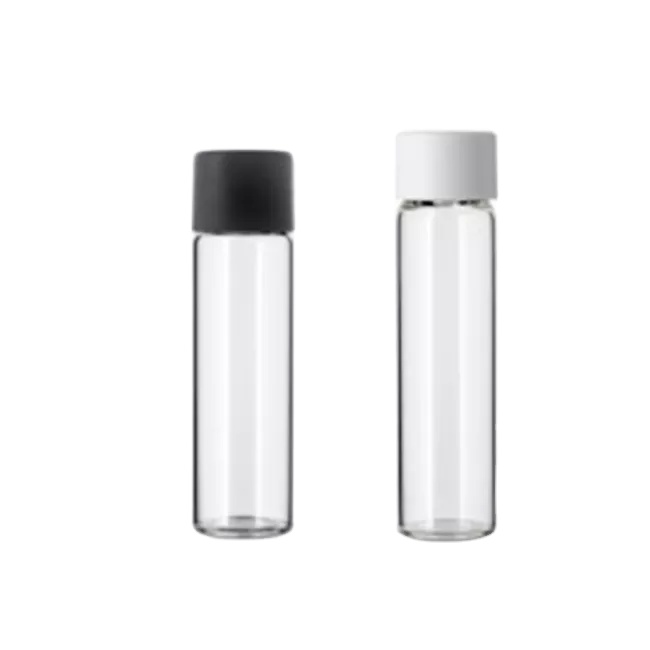 Laboratory Borosilicate Glass Test Tube Round Flat Bottom With Leakproof Aluminum Screw Cap for Chemical Use