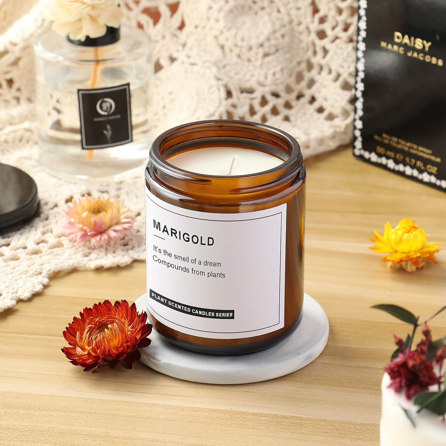 250g 4oz 8oz 16oz Amber Clear Luxury Empty Straight Sided Glass Candle Jar With Aluminum Metal Lids