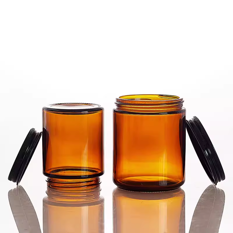 Glass Candle Jars 50ml 100ml 120ml 150ml 250ml 320ml 330ml 500ml 520ml Glass Container for Candle Amber Blue Green