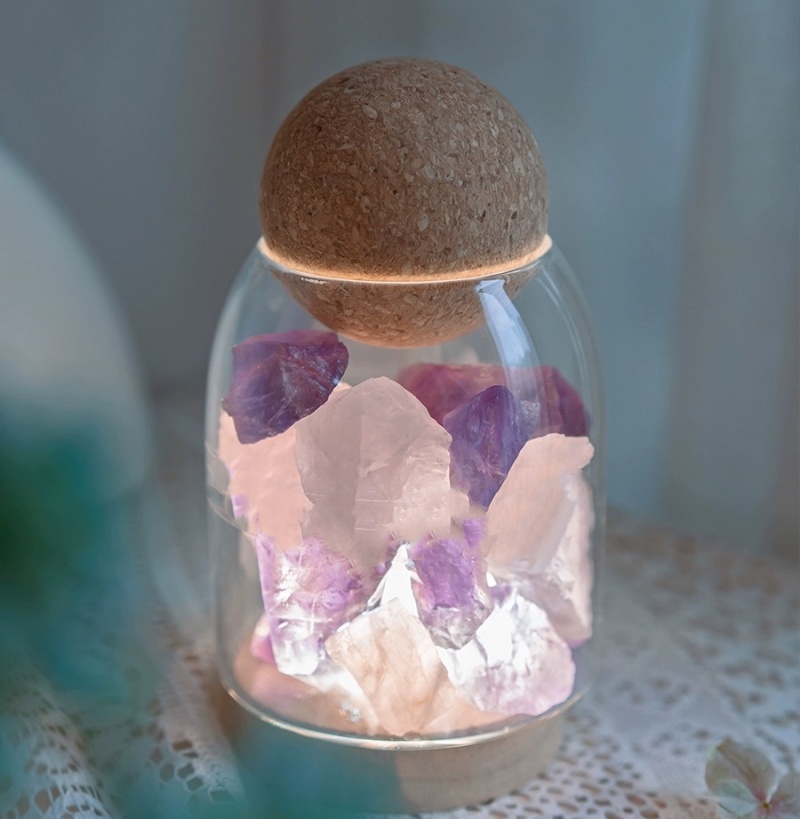 Funny Clear Borosilicate Glass Vessels With Wooden Cork Ball Lids Heat Resistant Empty Glass Bottles