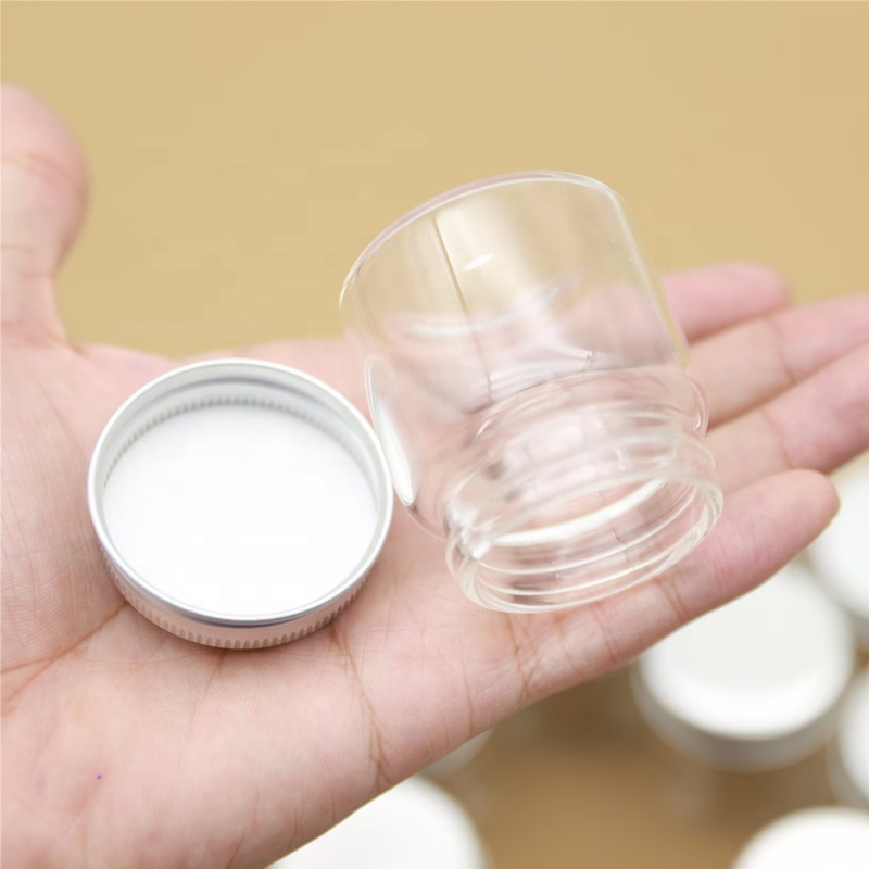 Mini Glass Bottles 47*50mm 50ml Glass Bottles Test Tube Silver Screw Cap Storage GLASS Jars Containers Transparent Vial Bottles