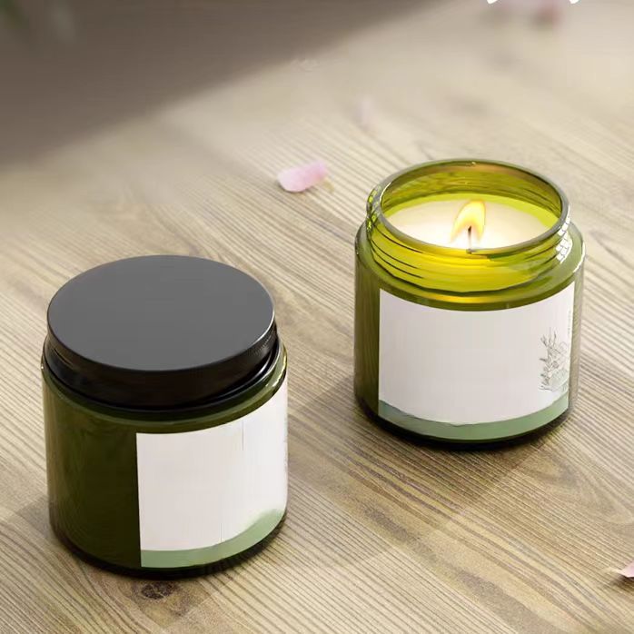 Luxury Wholesale 50ml 100ml 200ml Green Creative Modern Fancy Candle Holders Lanterns and Candle Jars