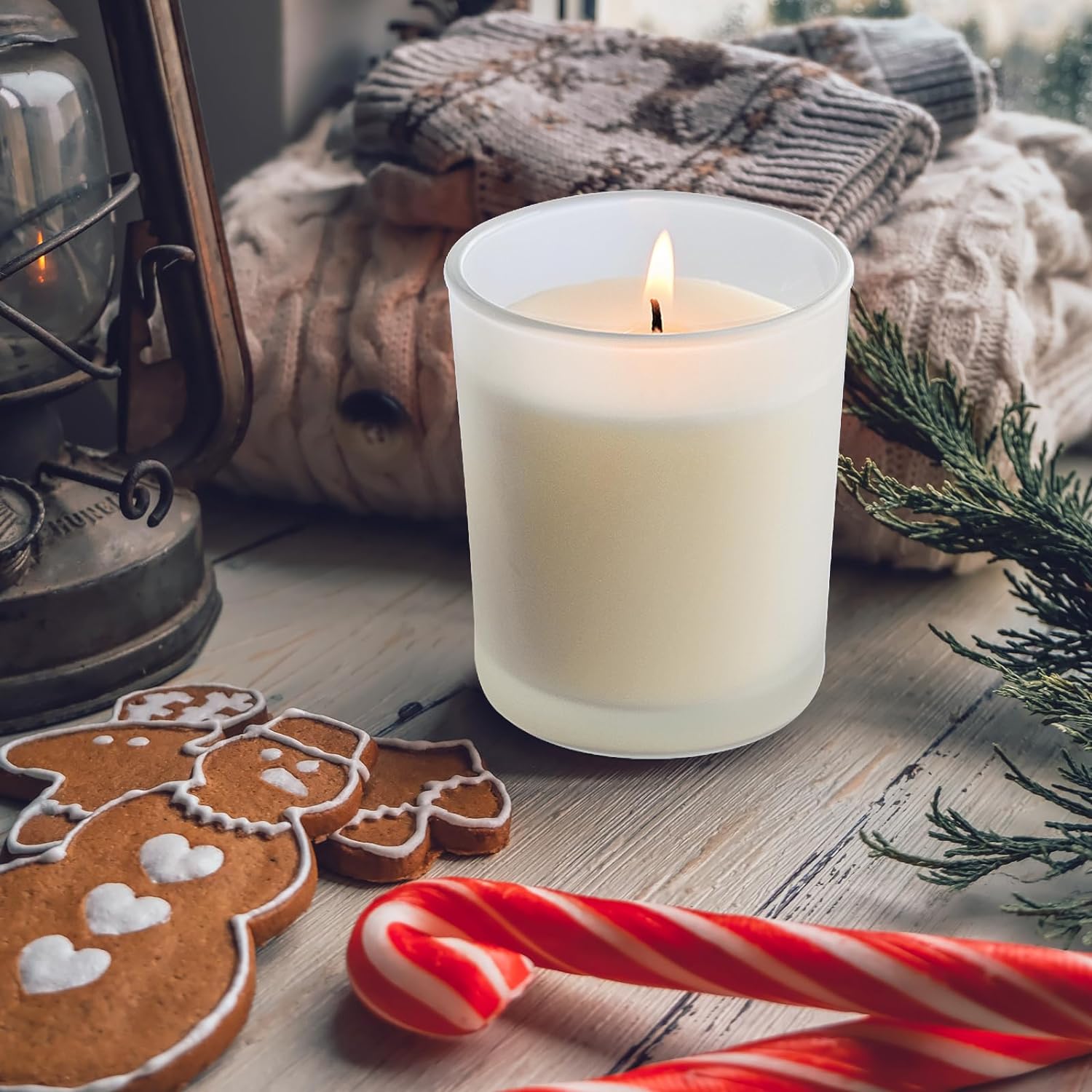 Luxury Wholesale 200ml 300ml 375ml Custom Color Frosting Glass Candle Jars With Bamboo Wooden Lid