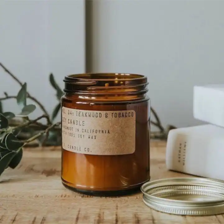 100ml 250ml 500ml 1000ml Amber Glass Candle Jar With Black Cap 16oz Brown Big Mouth Soil Sampling Glass Bottle