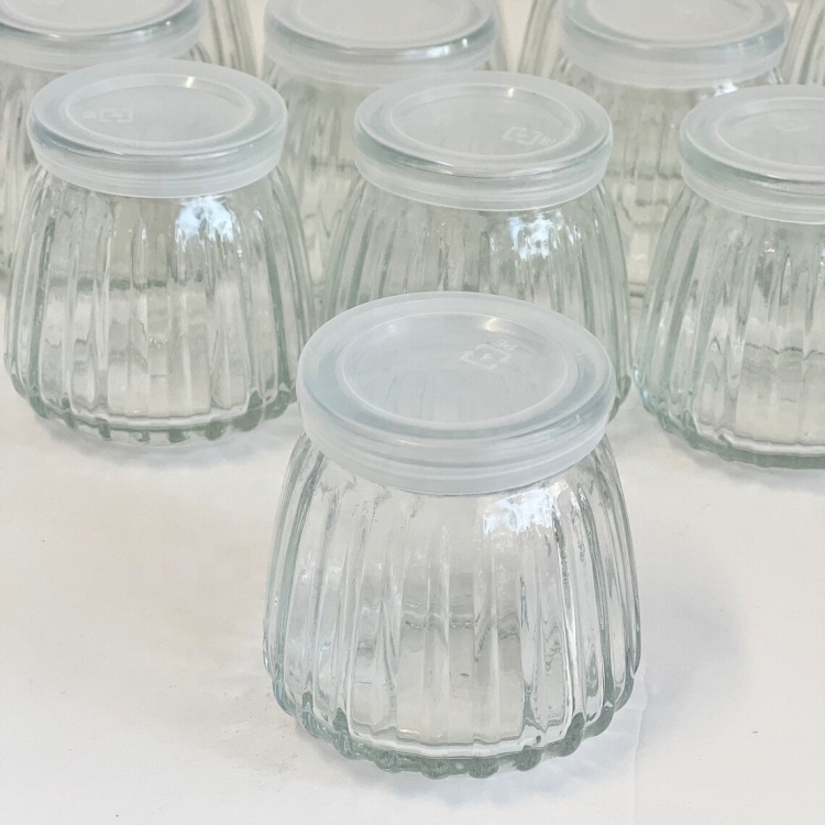 4 oz clear Candle Jars Glass Pudding Glass Bottle With Plastic Lid for Home Decor