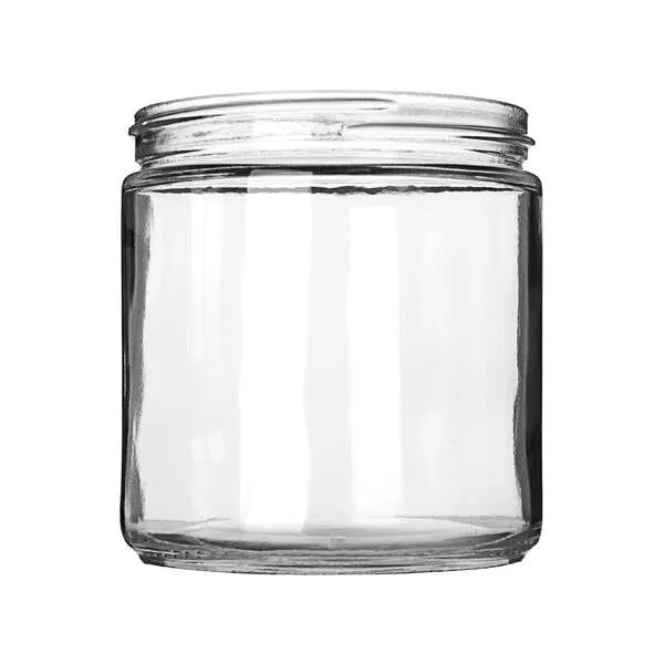 Candle Container 4oz 8oz Amber Clear Luxury Empty Straight Sided Glass Candle Jar With Aluminum Metal Lids