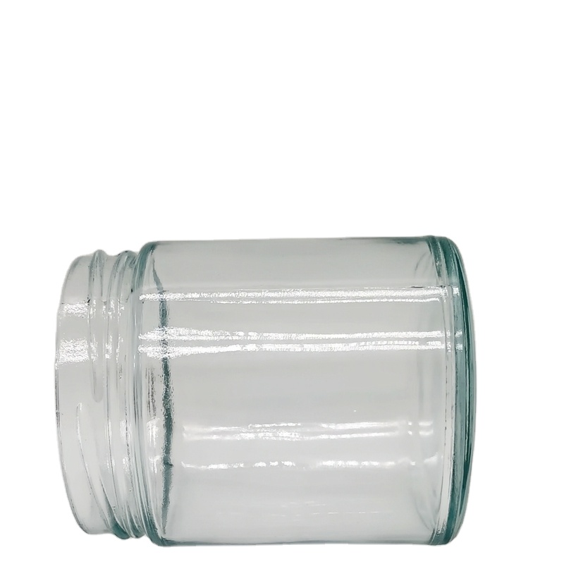 Recyclable 8 oz 9 oz Clear Straight Sided Glass Jar With Gold Lid by Specialty Bottle for Food and Candle