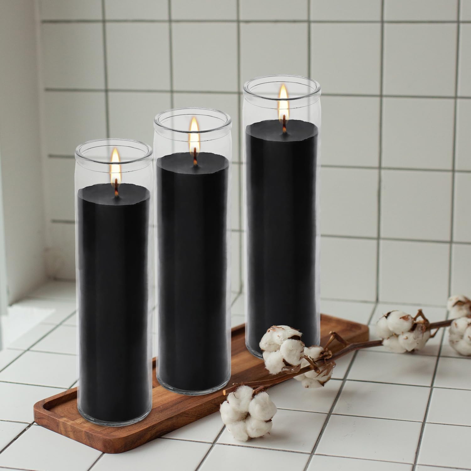 Wholesale Recyclable 8 Inch Empty Glass Jar 7 Days Votive Candles Spiritual Candles Church Prayer Religious Glass Candle Jar