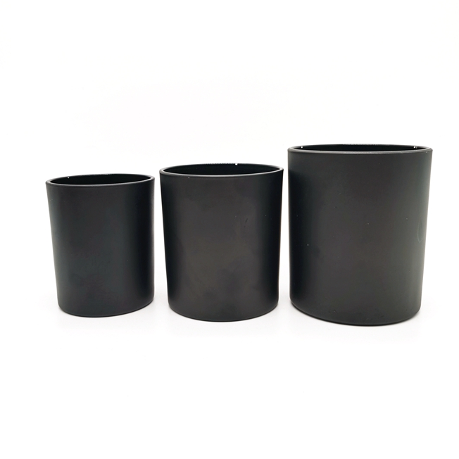 Most Popular Custom Color Black White Empty Candle Vessels Luxury Glass Candle Jars With Wooden Lids for Candle Making
