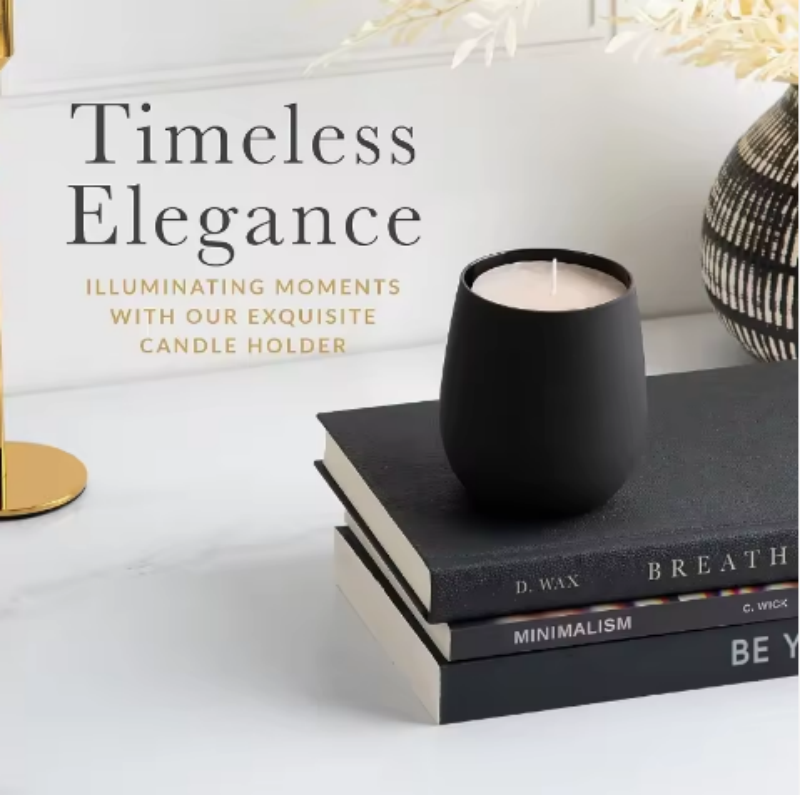 11oz Matte White Black Glass Jar With Bamboo Lids,Oval Empty Candle Containers Vessels Candle Jars for Making Candles